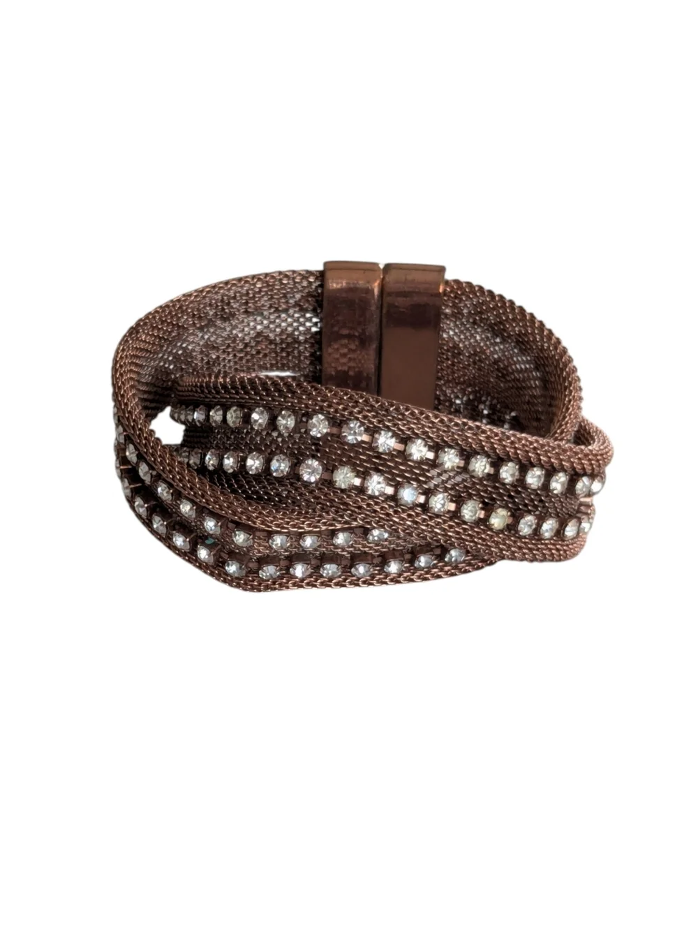 Copper Mesh Bracelet With Sequins